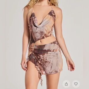 Windsor Brown Tie-Dye Mini Dress